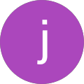 Purple circle with white lowercase "j".