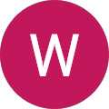 White "W" on pink circular background.