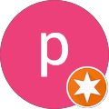Pink circle with letter "p" inside.