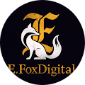 Stylized fox and letter logo design.